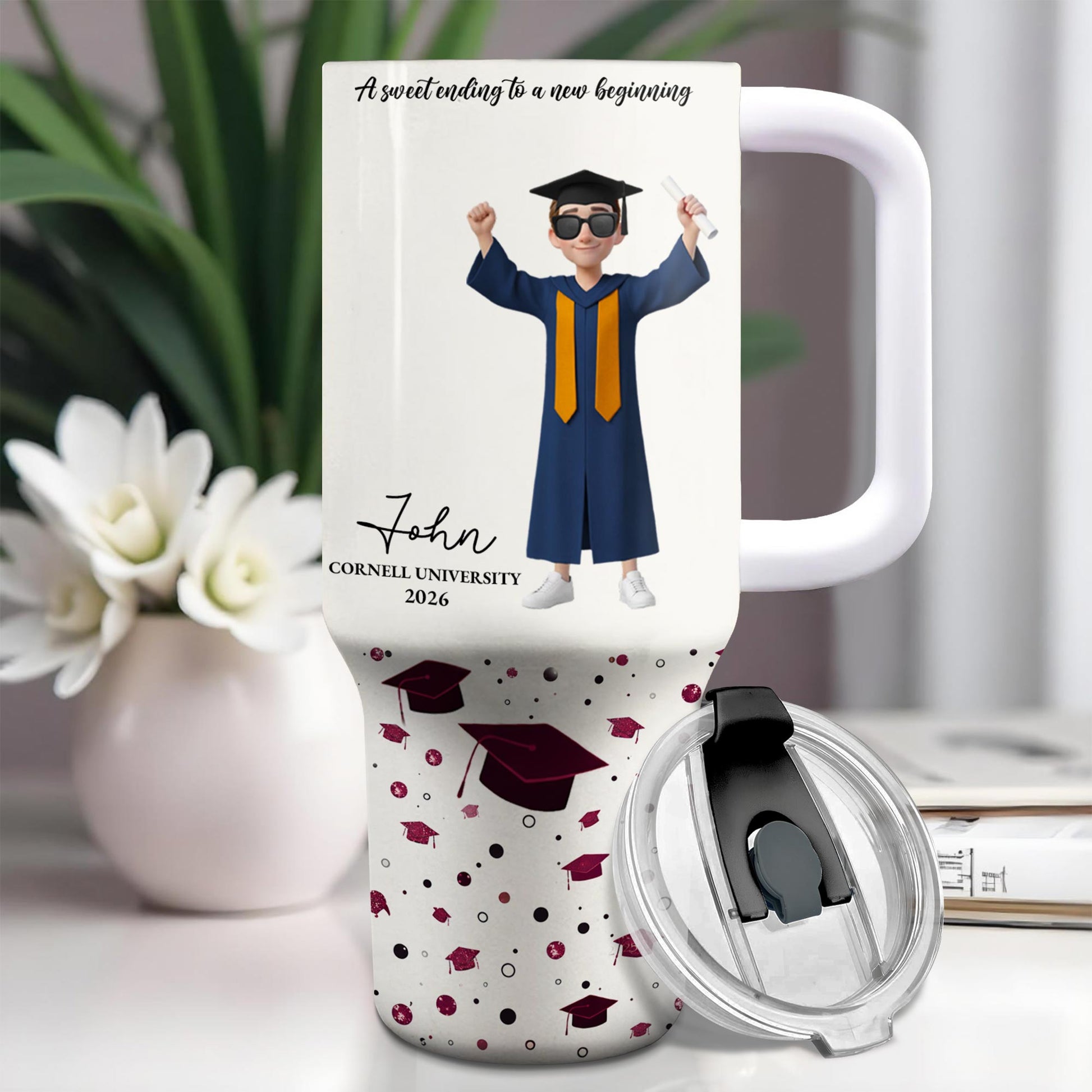 A Sweet Ending To A New Beginning Graduate Boy And Graduation Cap