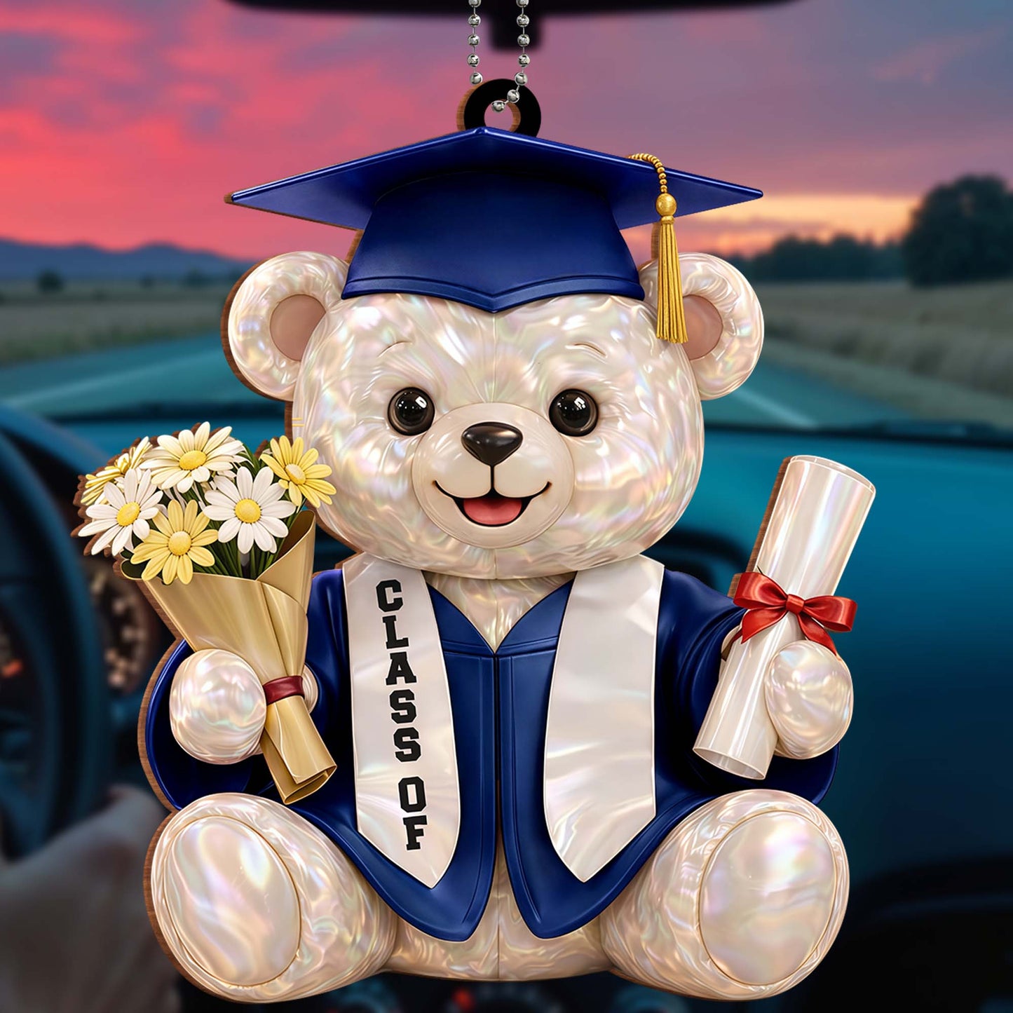 We Still Do Celebrating Our Wedding Anniversary Cruise Ship And Hearts - Personalized Custom Wood Ornament, Car Hanging Ornament - GRAD437_WCA