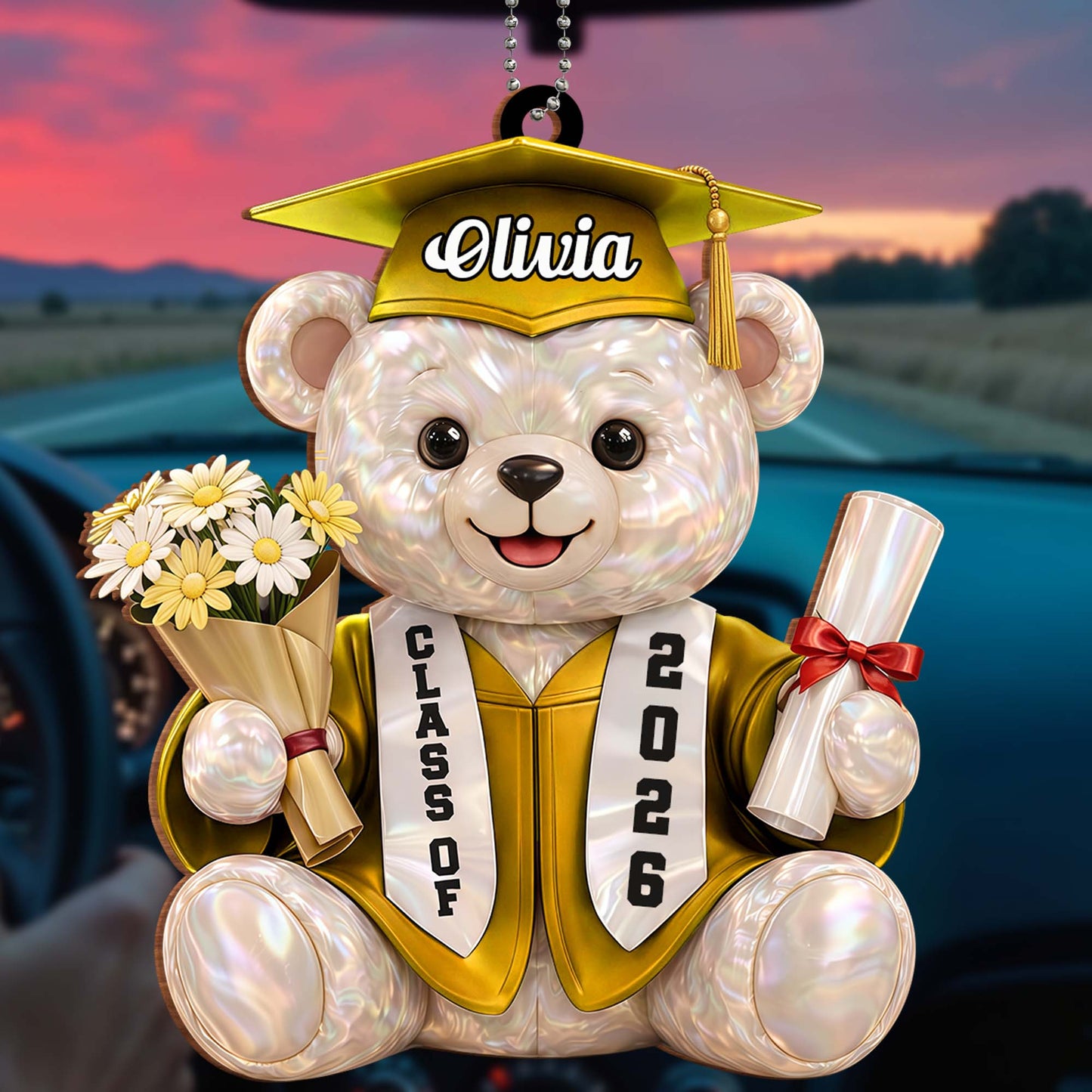 We Still Do Celebrating Our Wedding Anniversary Cruise Ship And Hearts - Personalized Custom Wood Ornament, Car Hanging Ornament - GRAD437_WCA