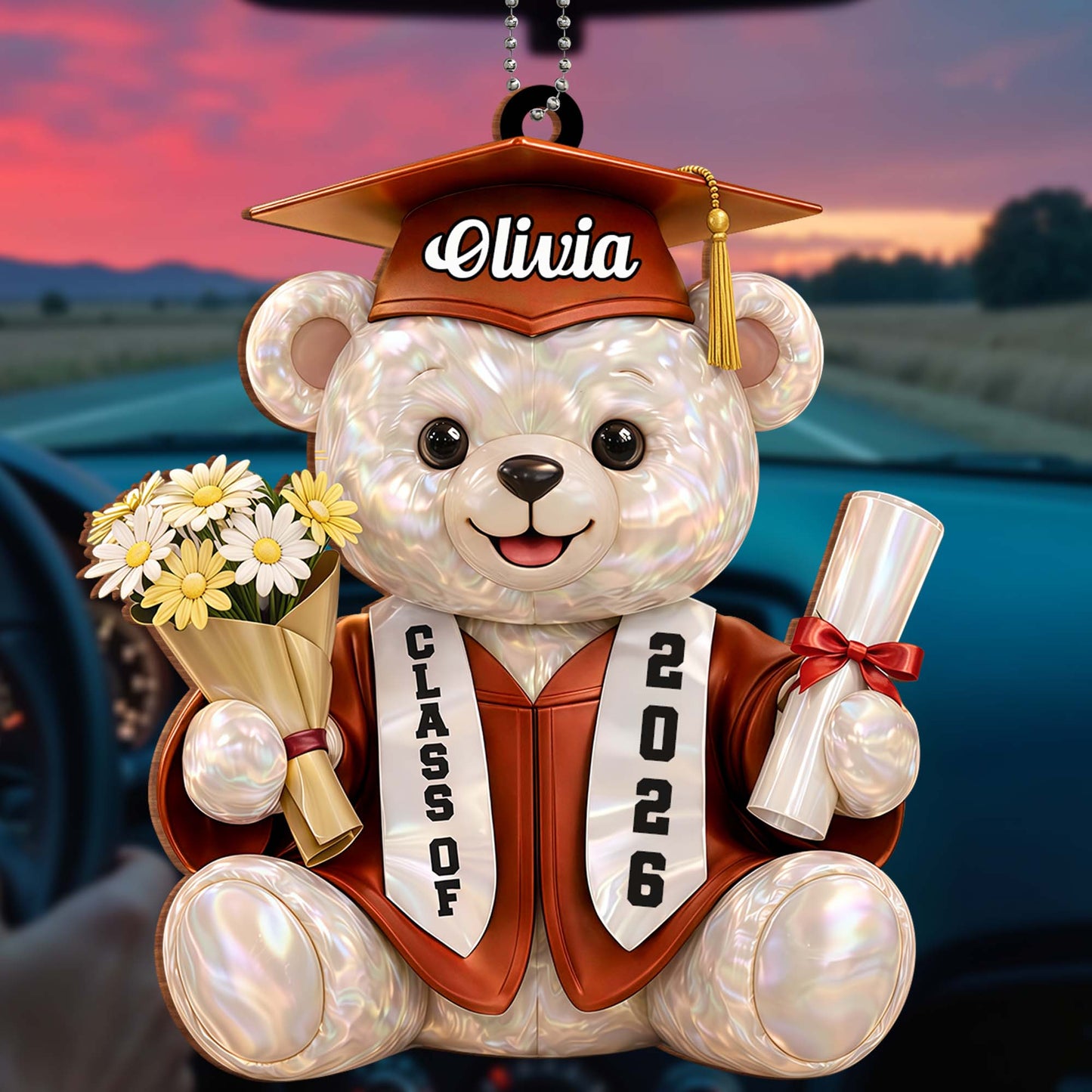 We Still Do Celebrating Our Wedding Anniversary Cruise Ship And Hearts - Personalized Custom Wood Ornament, Car Hanging Ornament - GRAD437_WCA