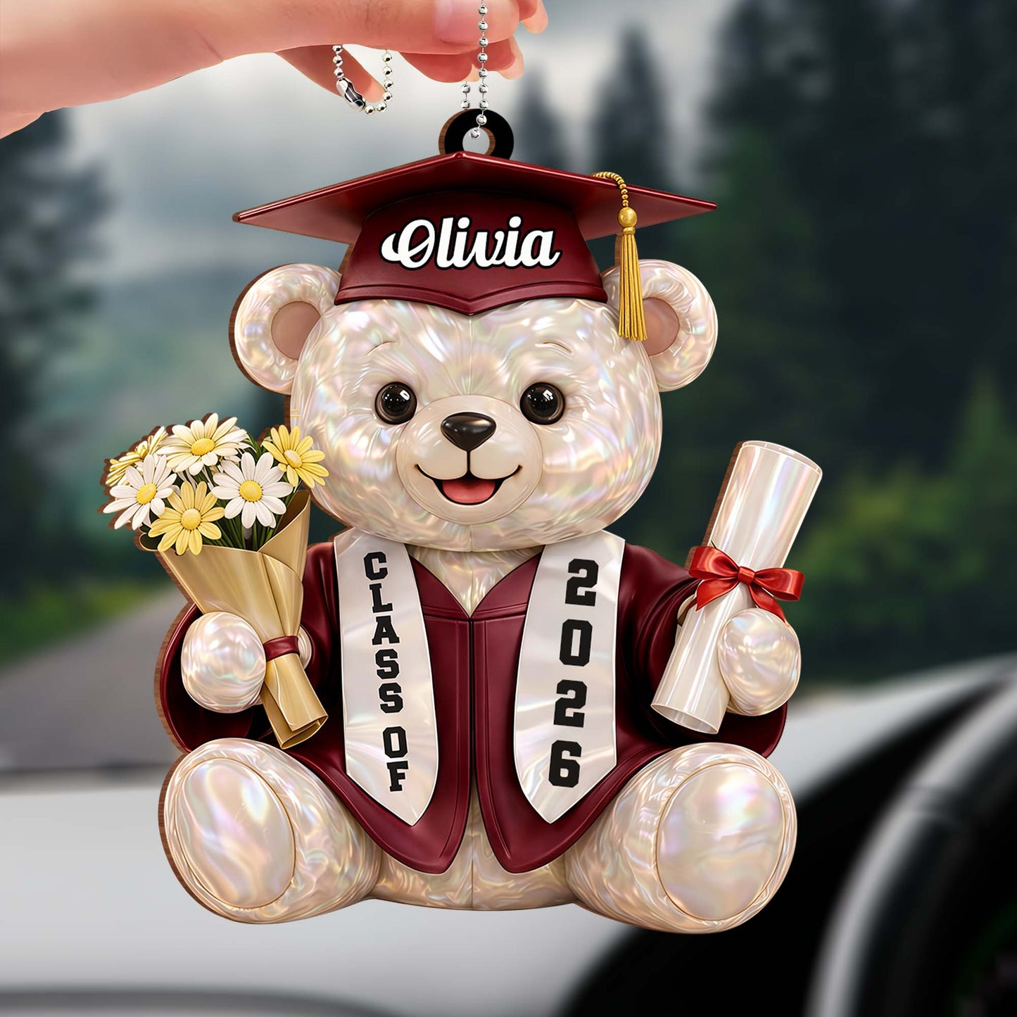 We Still Do Celebrating Our Wedding Anniversary Cruise Ship And Hearts - Personalized Custom Wood Ornament, Car Hanging Ornament - GRAD437_WCA