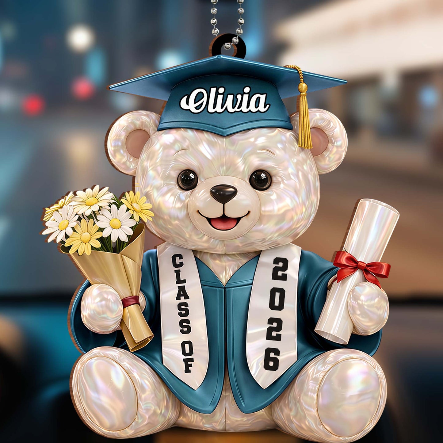 We Still Do Celebrating Our Wedding Anniversary Cruise Ship And Hearts - Personalized Custom Wood Ornament, Car Hanging Ornament - GRAD437_WCA