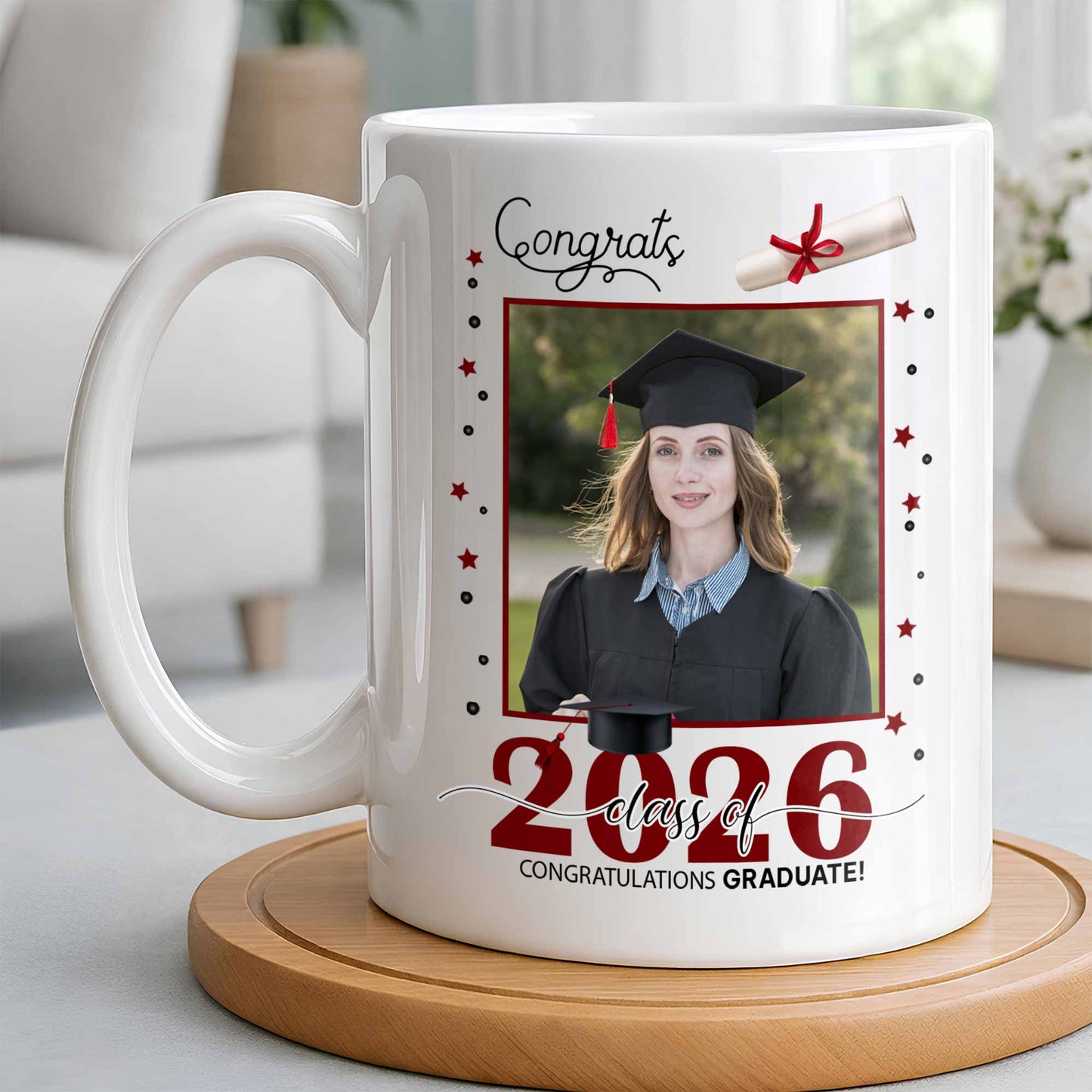 Behind You All Your Memories Graduation Cap And Diploma - Personalized Custom Coffee Mug - GRAD451_MG