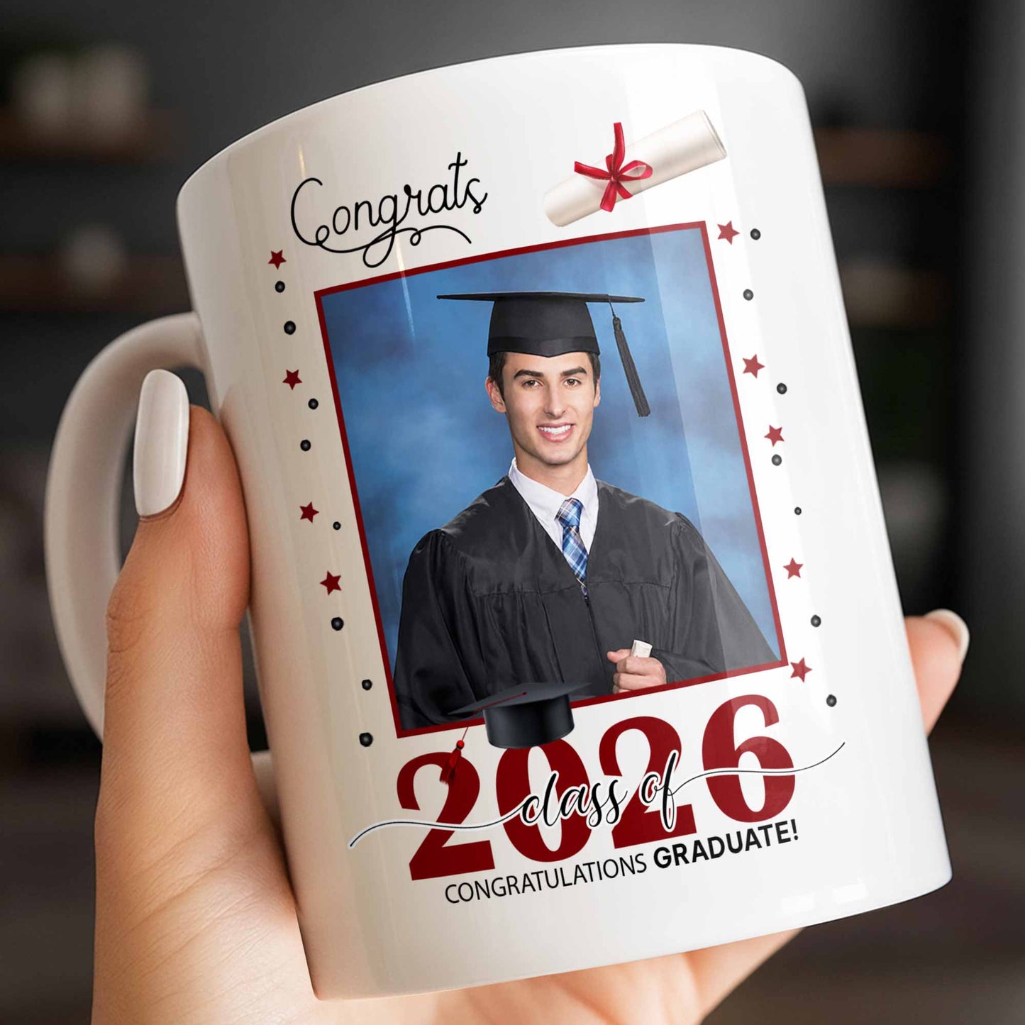 Behind You All Your Memories Graduation Cap And Diploma - Personalized Custom Coffee Mug - GRAD451_MG
