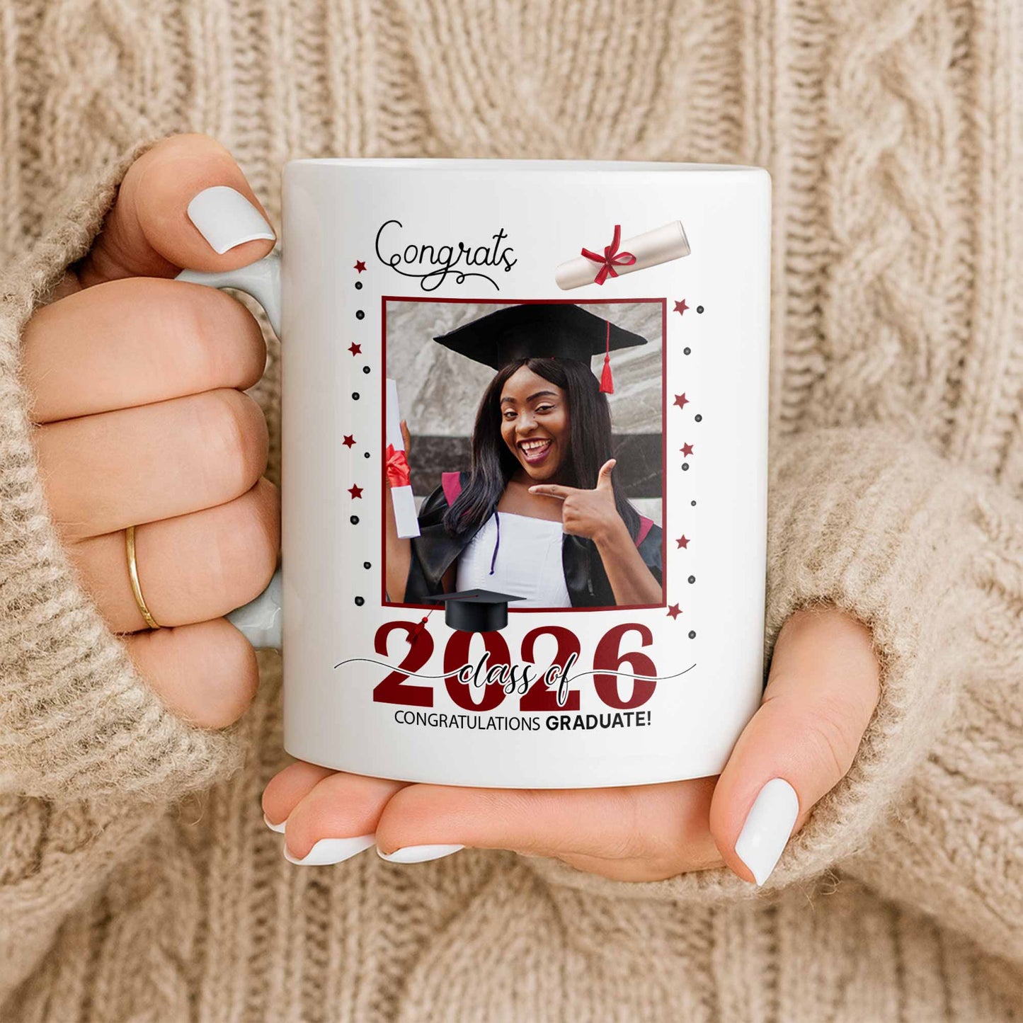 Behind You All Your Memories Graduation Cap And Diploma - Personalized Custom Coffee Mug - GRAD451_MG