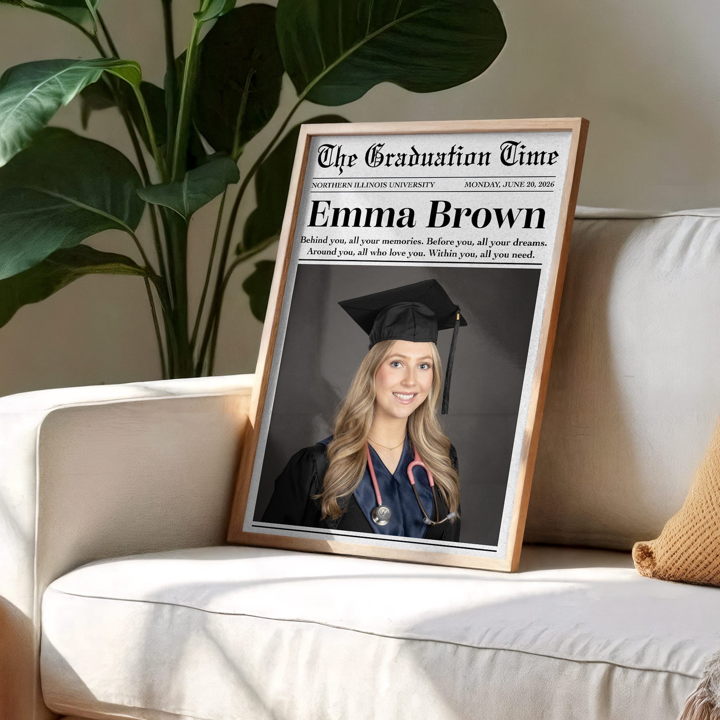 The Graduation Time Behind You All Your Memories Newspaper Style Graduation Photo - Personalized Custom Vertical Poster - GRAD452_VPOS