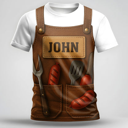 Get Your Custom Chef's Apron Tee, Grill Tools And Sausages