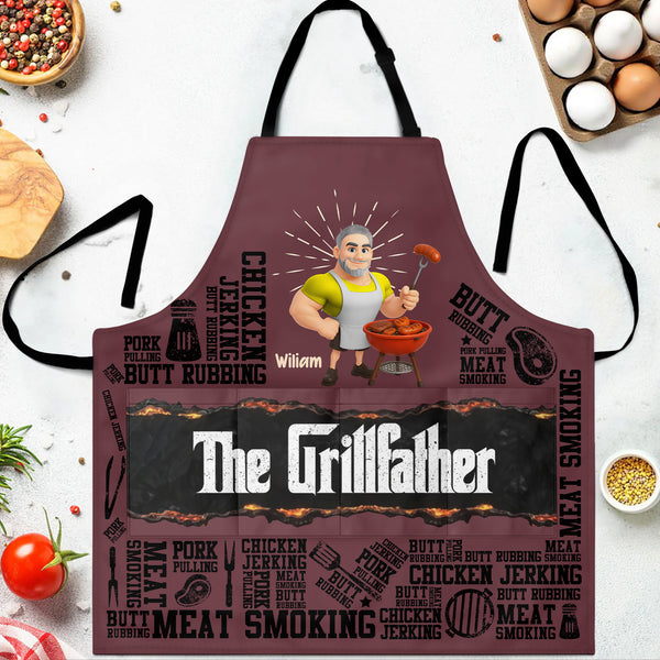 The Grillfather, Grill And Apron
