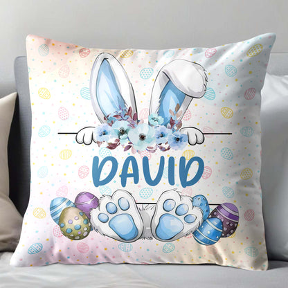 Célébrez Pâques avec un lapin coloré et des œufs de Pâques - Coussin personnalisé, insert inclus - GRK001_PLW