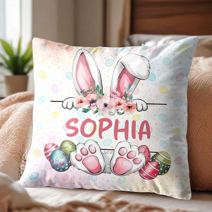 Celebrate Easter With Colorful Rabbit And Easter Eggs