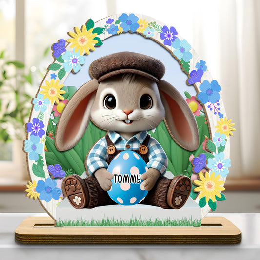 Celebrate Spring With Bunny, Flowers And Easter Egg