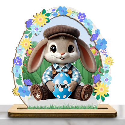 Celebrate Spring With Bunny, Flowers And Easter Egg