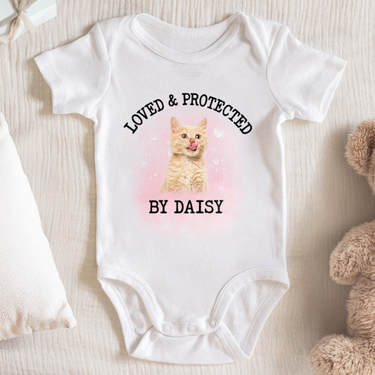 Loved & Protected By Daisy, Cat and Pink Heart