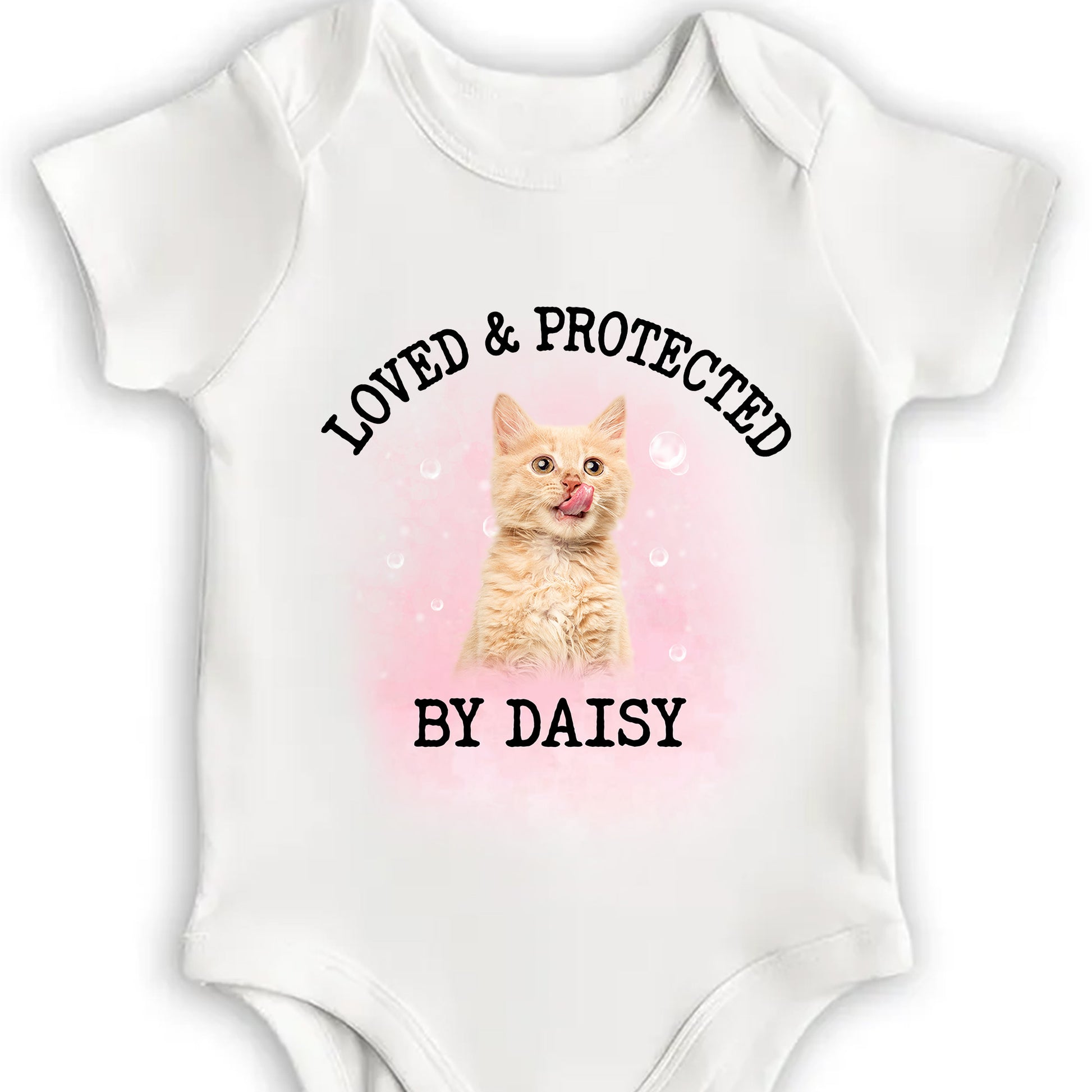 Loved & Protected By Daisy, Cat and Pink Heart