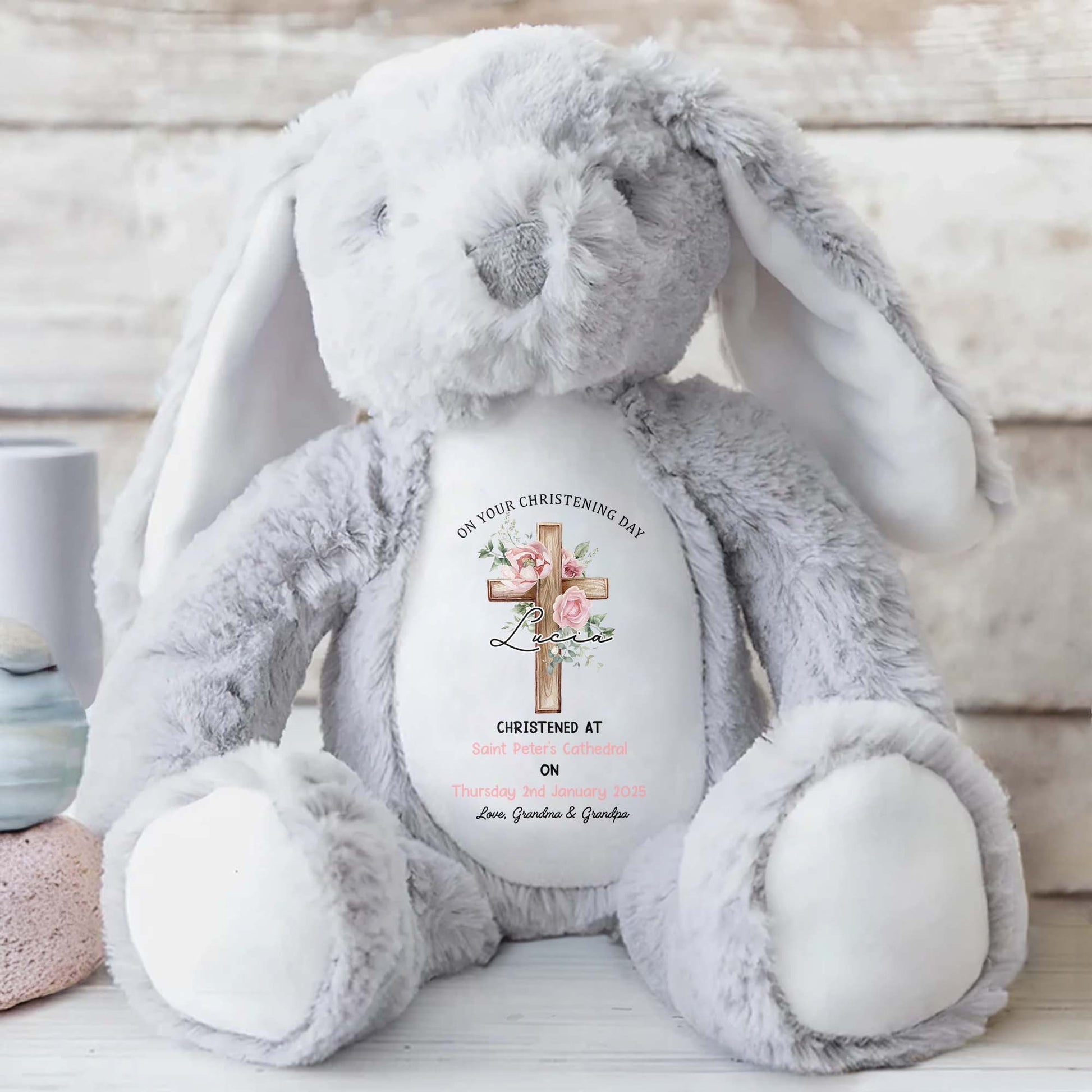 On Your Christening Day, Roses and Christian Cross
