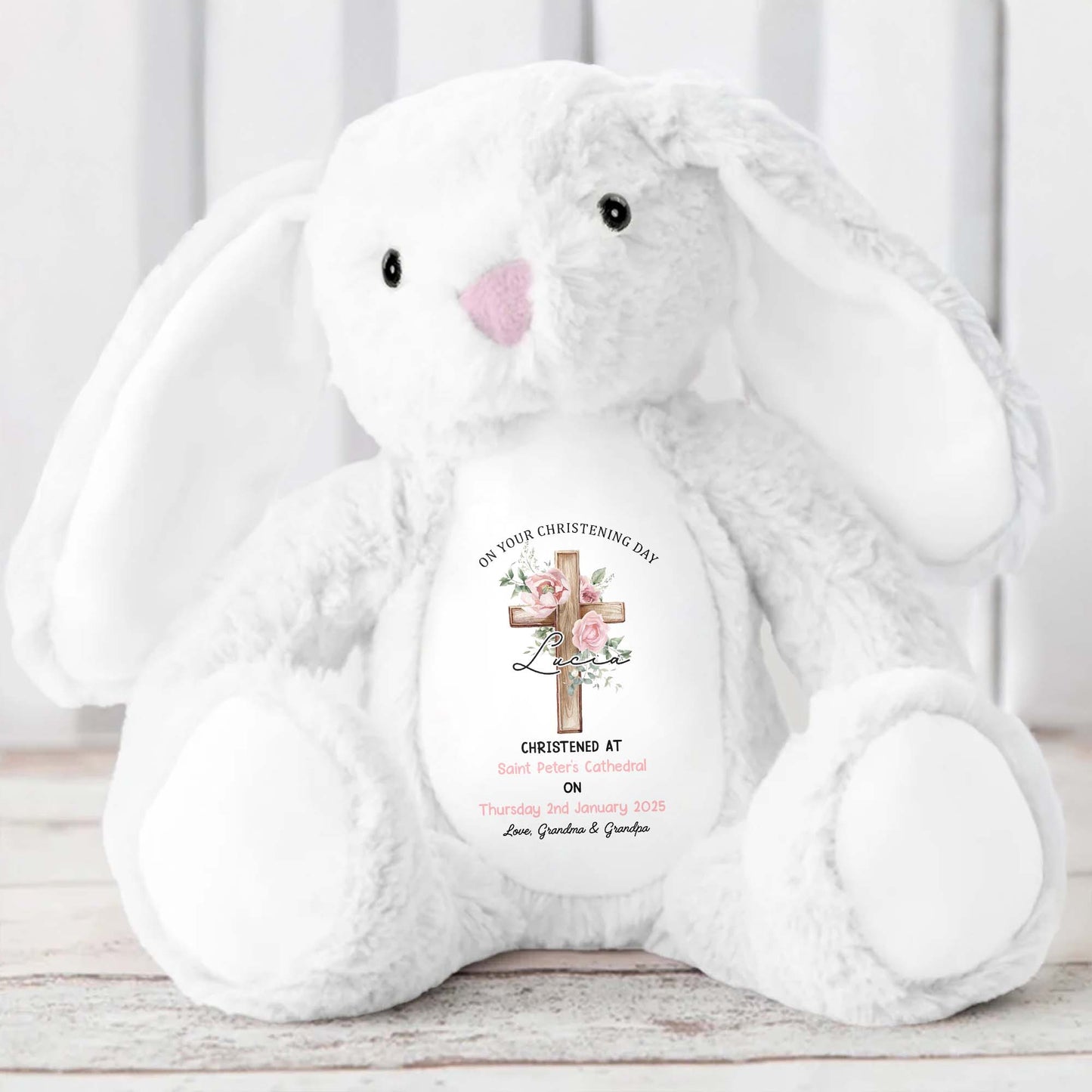 On Your Christening Day, Roses and Christian Cross