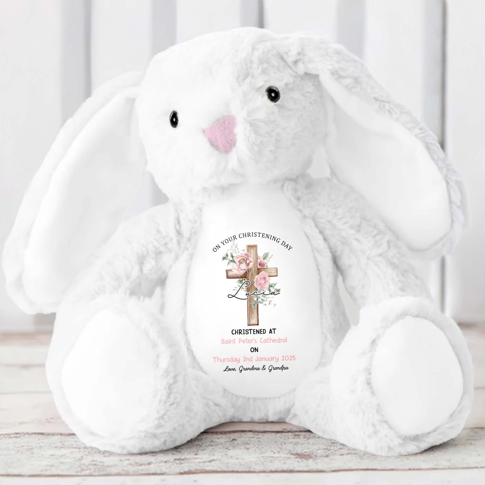 On Your Christening Day, Roses and Christian Cross