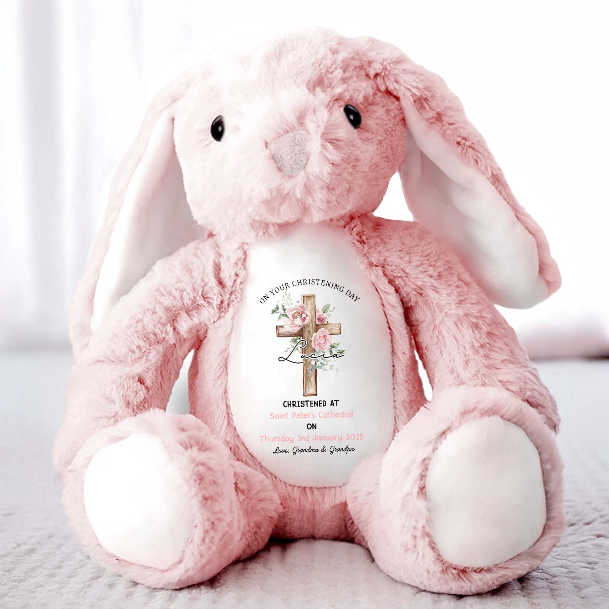 On Your Christening Day, Roses and Christian Cross