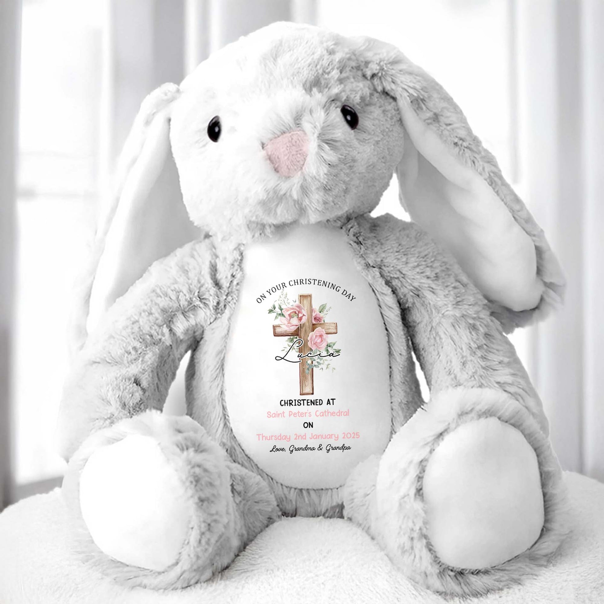 On Your Christening Day, Roses and Christian Cross