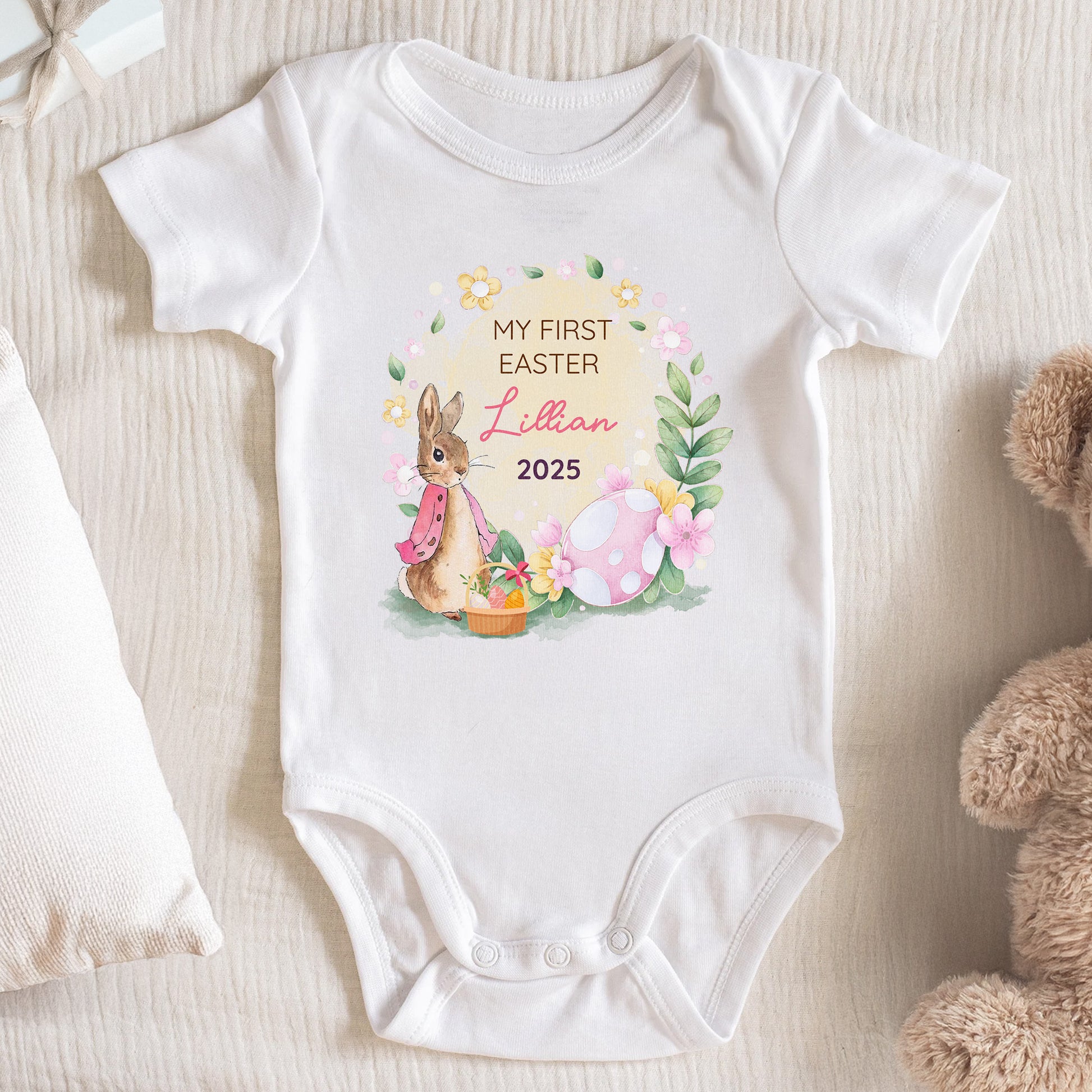 My First Easter, Rabbit and Easter Eggs Design