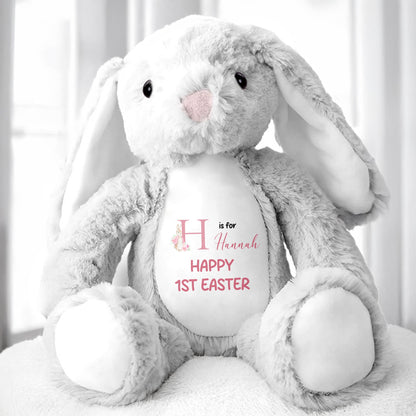 H is for Hannah Happy 1st Easter, Stuffed Bunny