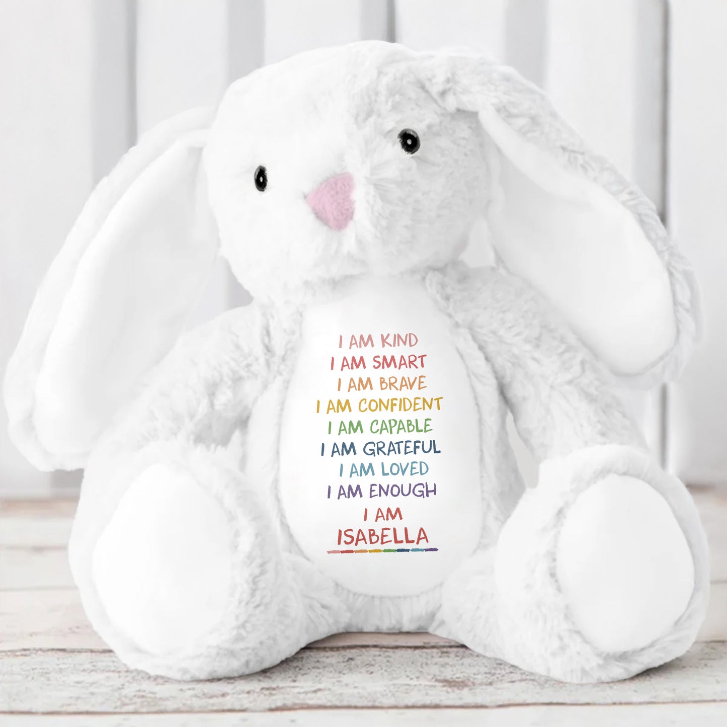 I Am Kind, I Am Smart, I Am Brave, Stuffed Bunny