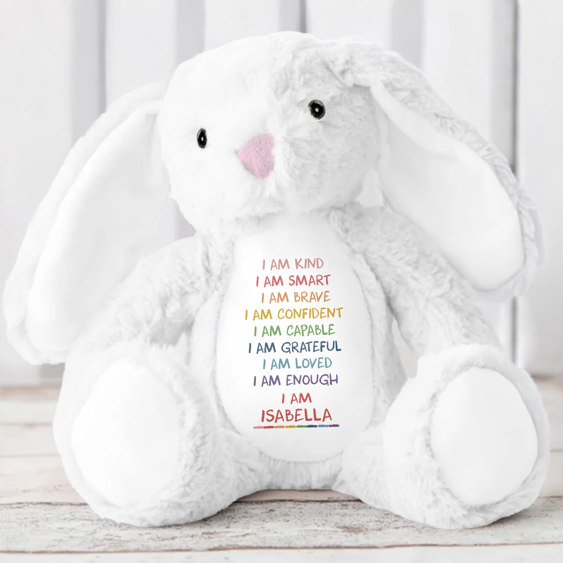 I Am Kind, I Am Smart, I Am Brave, Stuffed Bunny