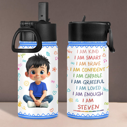 I Am Kind, I Am Smart, Inspirational Cartoon Boy