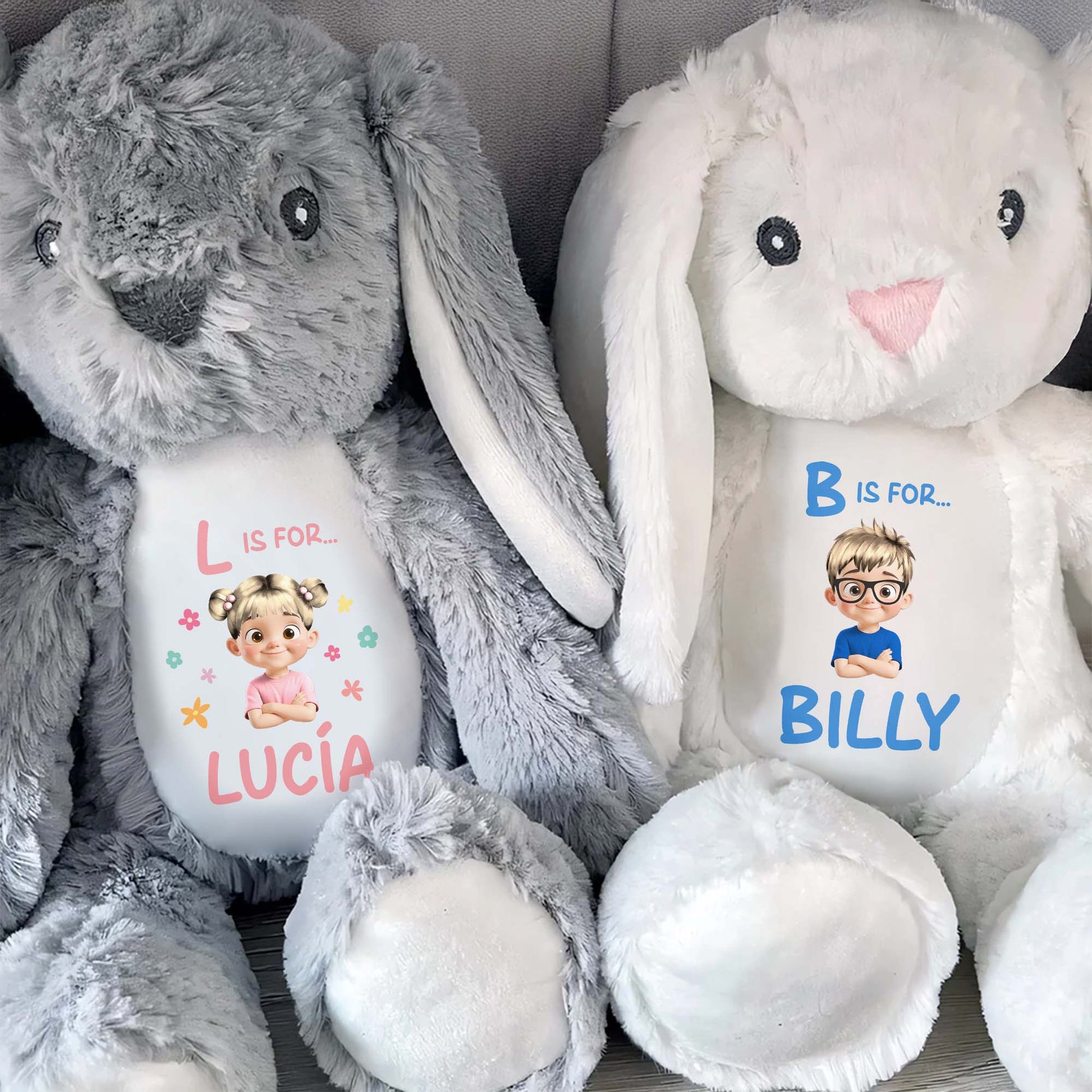 B Is For... Billy, Stuffed Bunny With Cartoon Character