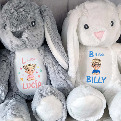 B Is For... Billy, Stuffed Bunny With Cartoon Character