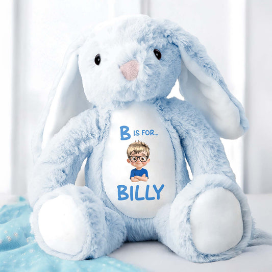 B Is For... Billy, Stuffed Bunny With Cartoon Character