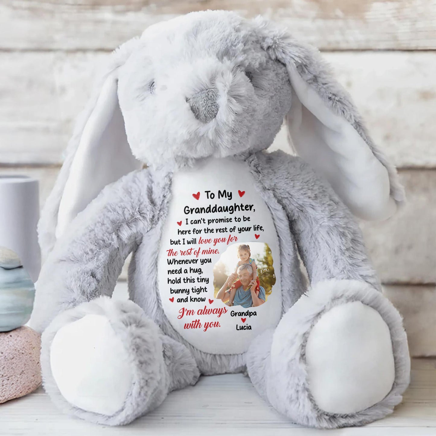 To My Granddaughter, I Can't Promise To Be Here, Stuffed Bunny