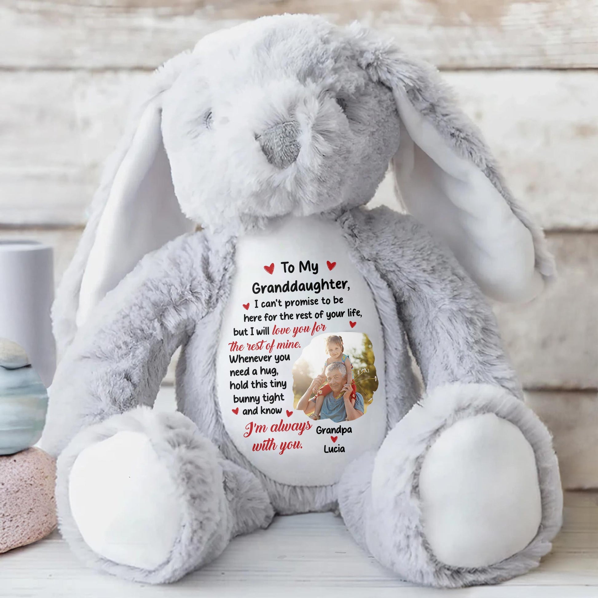To My Granddaughter, I Can't Promise To Be Here, Stuffed Bunny