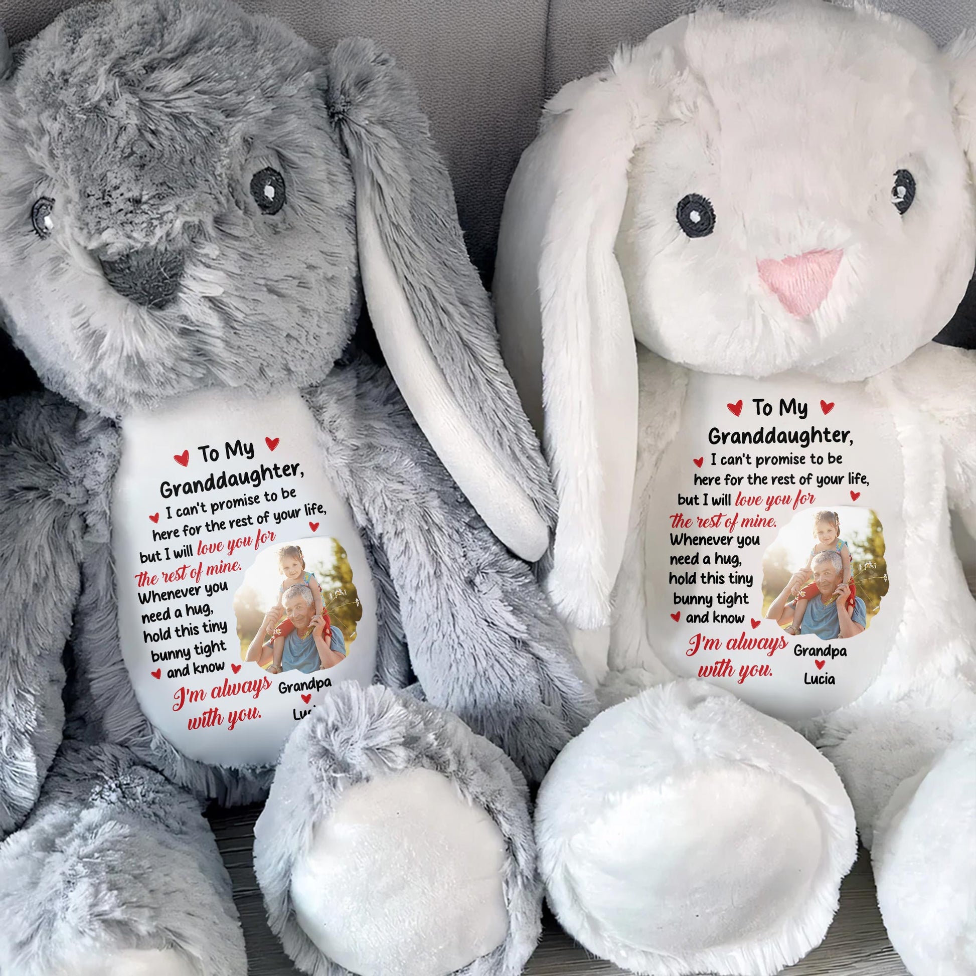 To My Granddaughter, I Can't Promise To Be Here, Stuffed Bunny