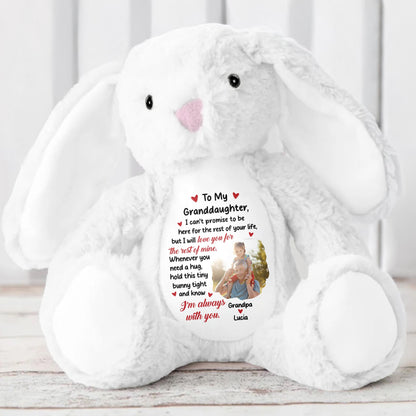 To My Granddaughter, I Can't Promise To Be Here, Stuffed Bunny