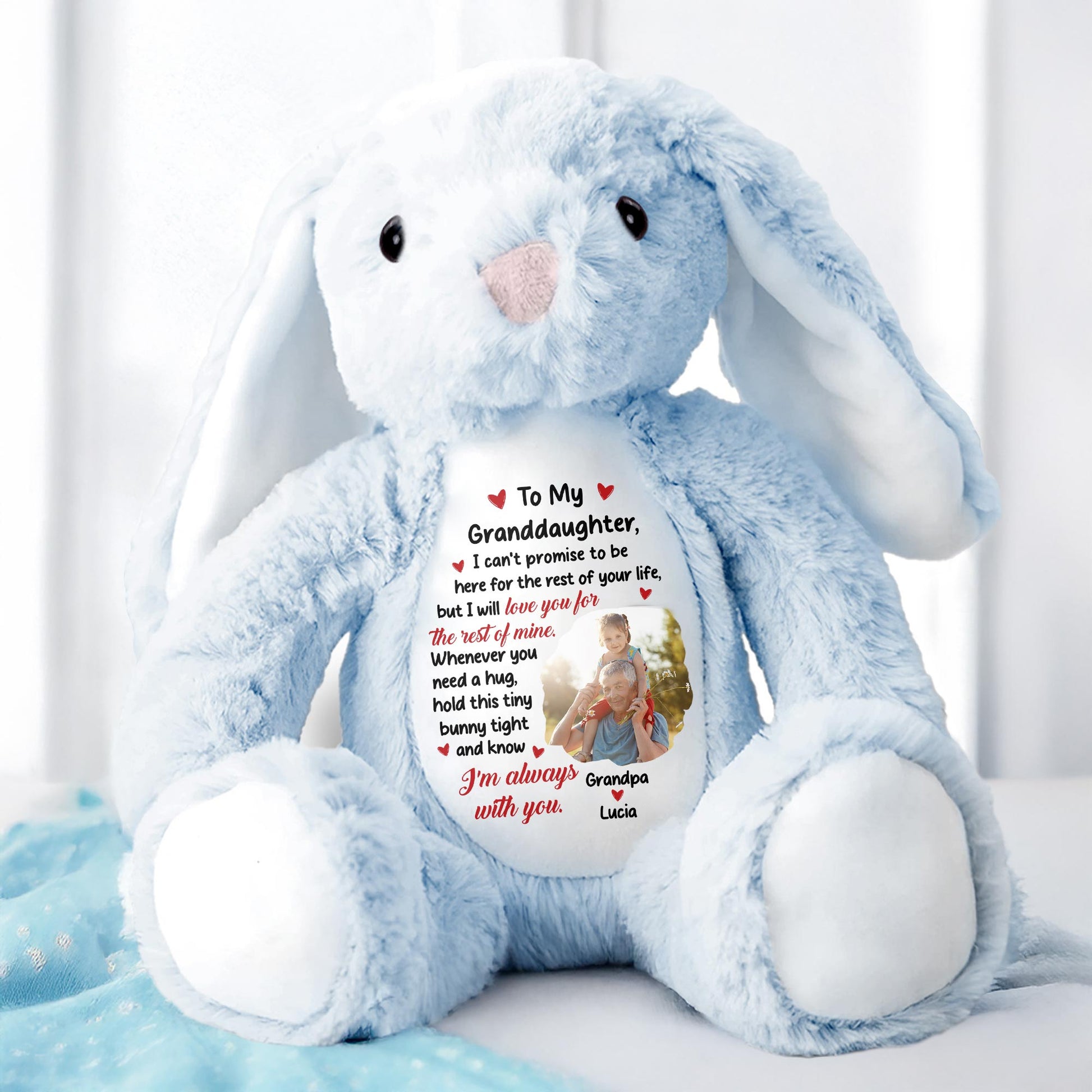 To My Granddaughter, I Can't Promise To Be Here, Stuffed Bunny