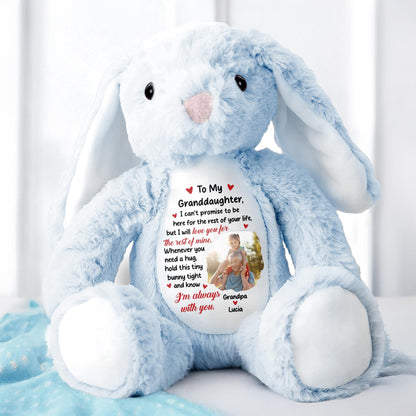 To My Granddaughter, I Can't Promise To Be Here, Stuffed Bunny