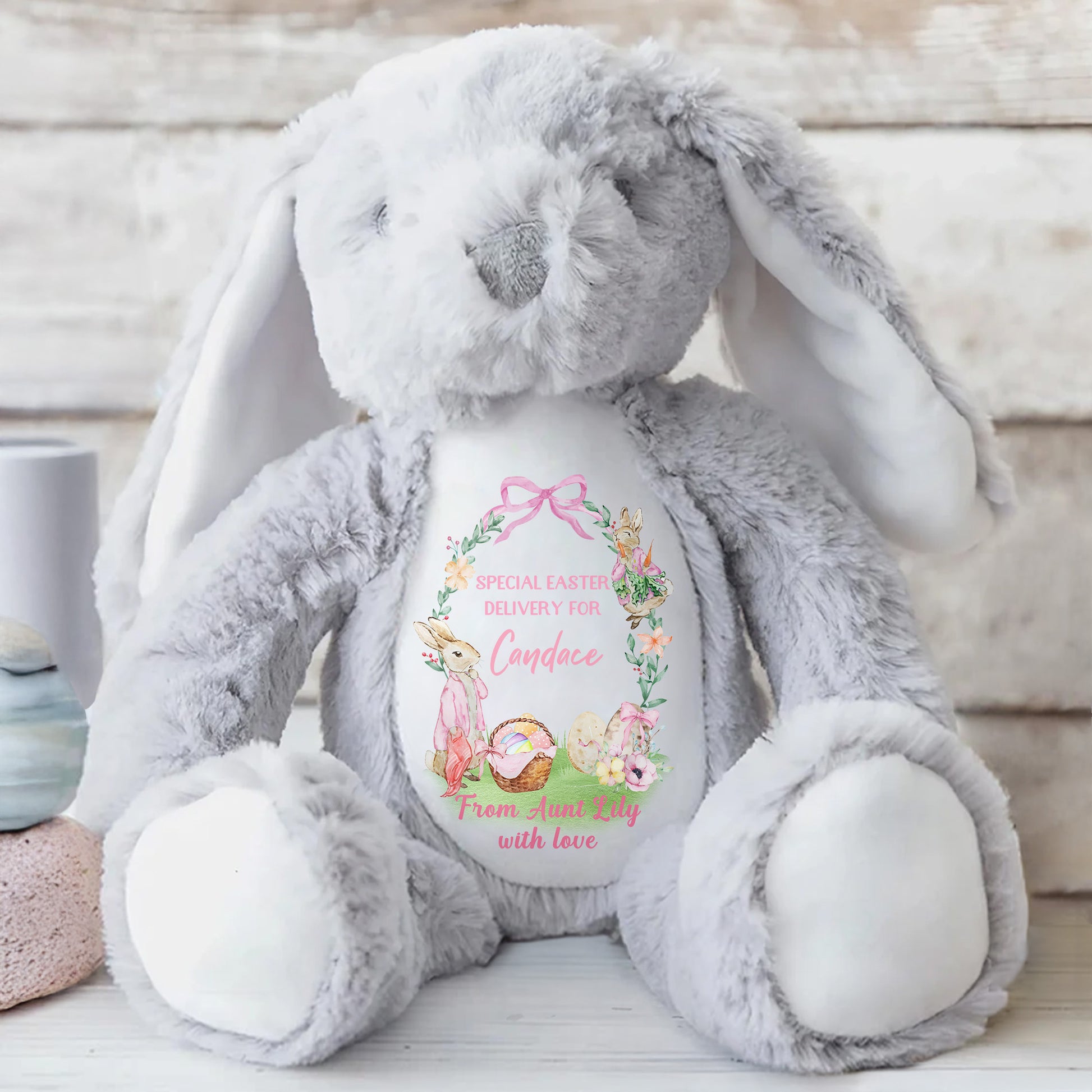 Special Easter Delivery For Candace, Easter Bunny, Eggs And Flowers
