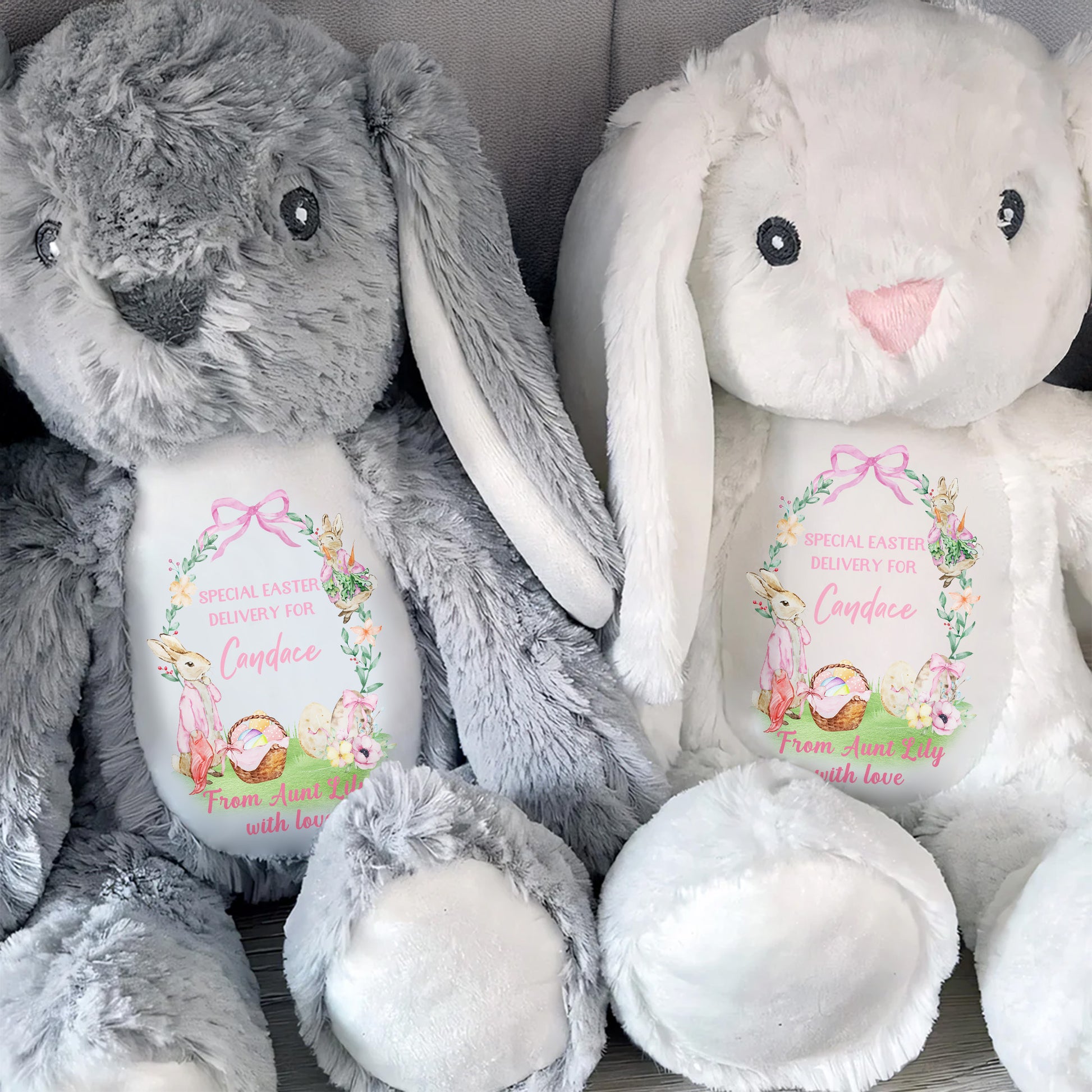 Special Easter Delivery For Candace, Easter Bunny, Eggs And Flowers