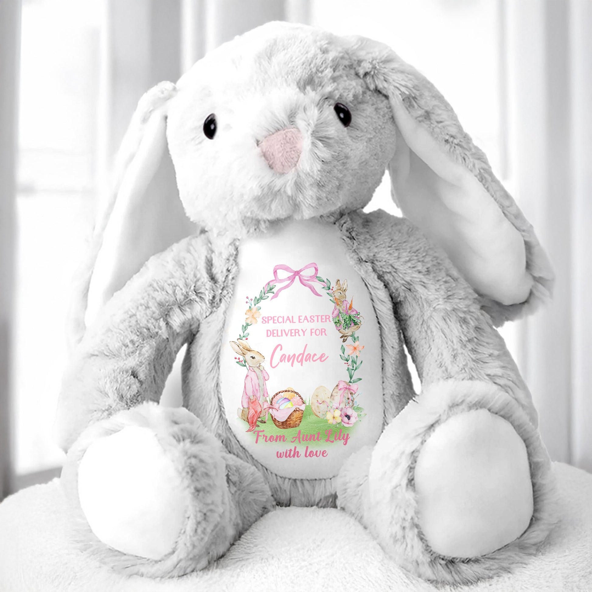 Special Easter Delivery For Candace, Easter Bunny, Eggs And Flowers