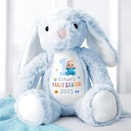 Ethan's First Easter 2025, Bunny and Baby Design