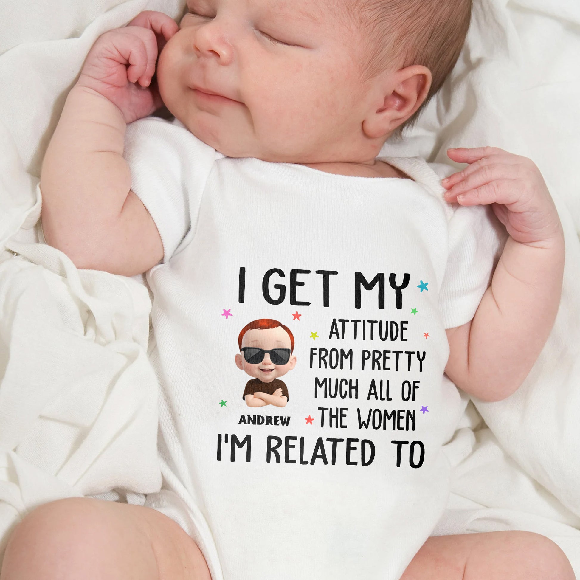 I Get My Attitude From Pretty Much All Of The Women I'm Related To, Stars And Cartoon Baby