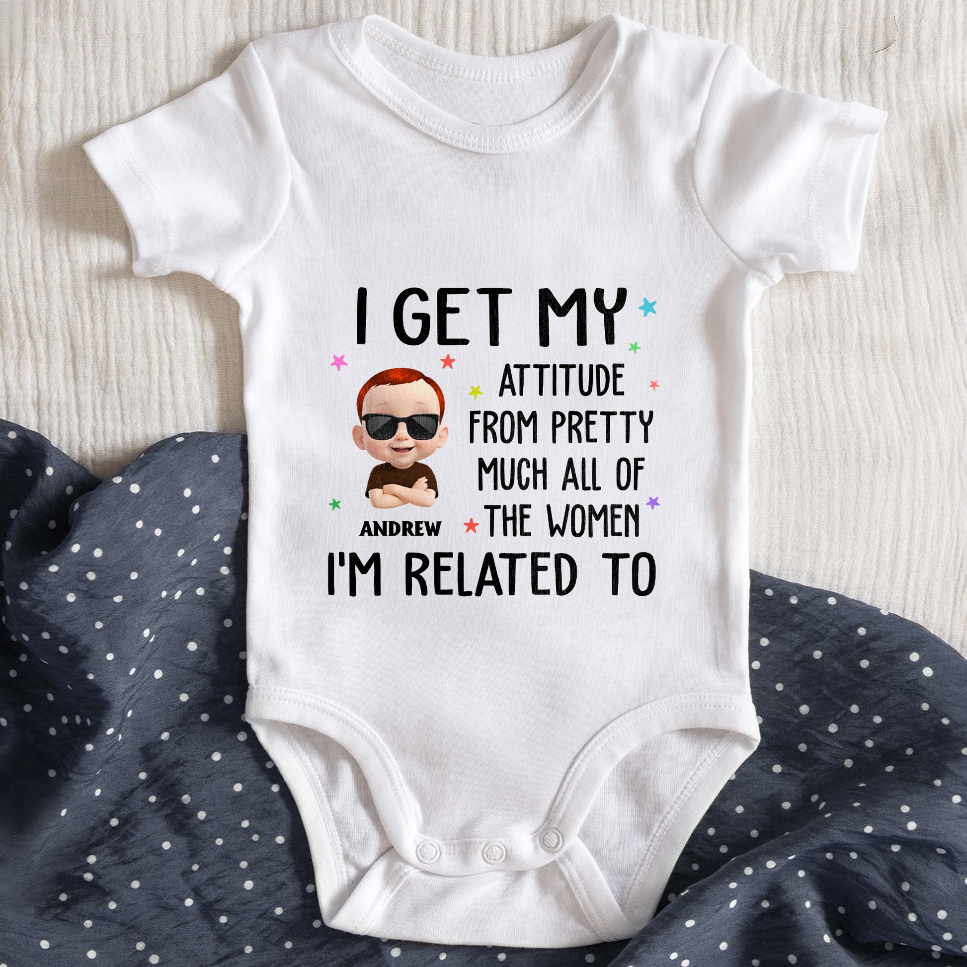 I Get My Attitude From Pretty Much All Of The Women I'm Related To, Stars And Cartoon Baby