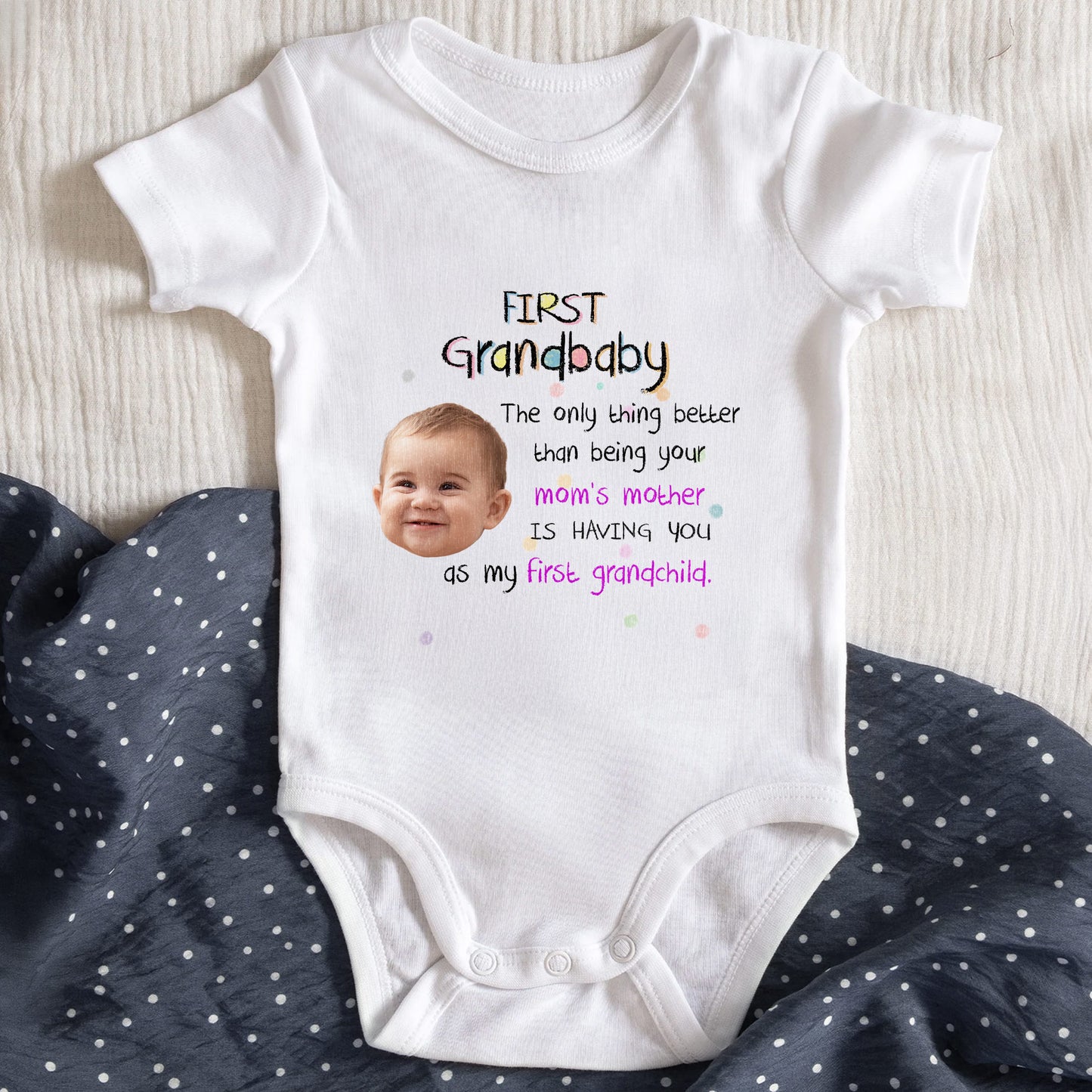 Celebrating the First Grandbaby: Custom Photo Bodysuit