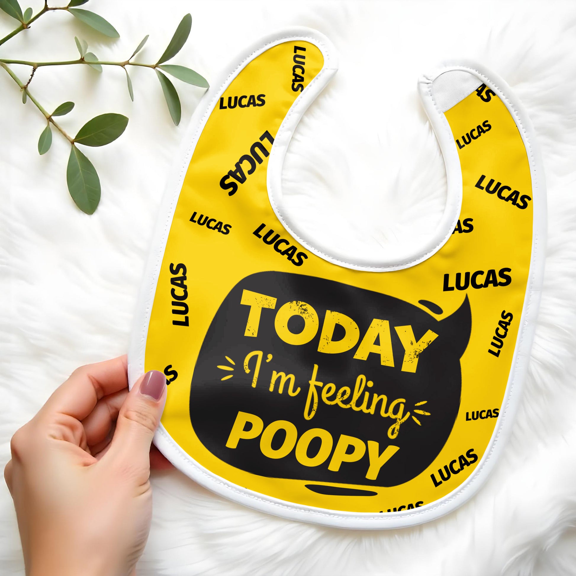 Today I'm Feeling Poopy, Smiling Poop Emoji Bib