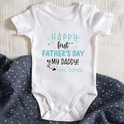 Happy First Father's Day As My Daddy, Stars And Hearts
