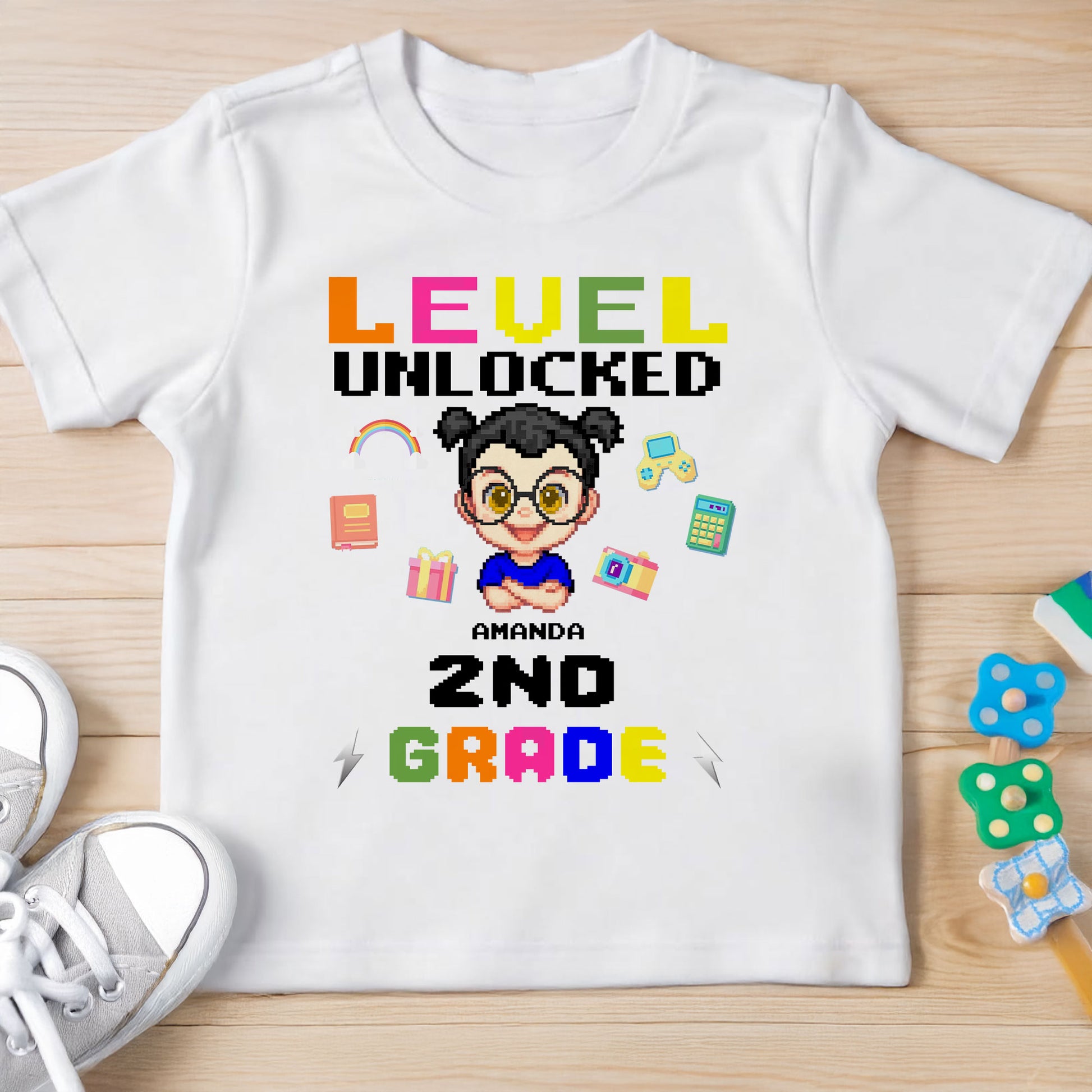 Level Unlocked 2nd Grade With Pixel Art Style