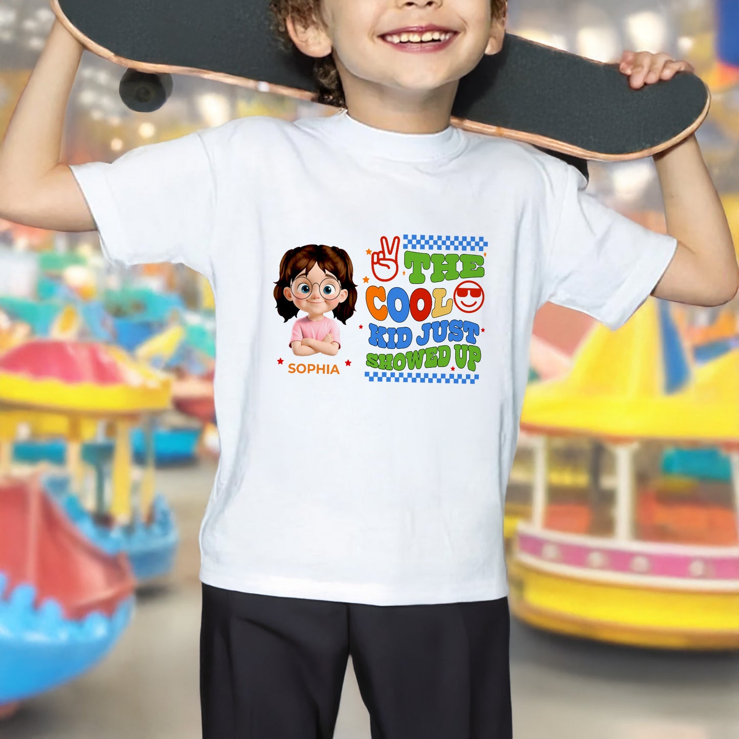 The Cool Kid Just Showed Up T-Shirt - Personalized Custom Youth T-shirt - GRK070_WYOU