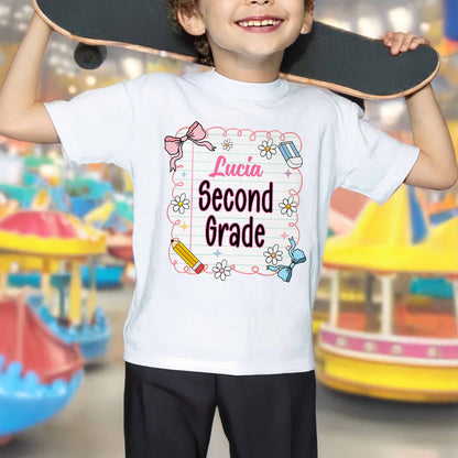 Celebrating Second Grade With Pencil And Flowers