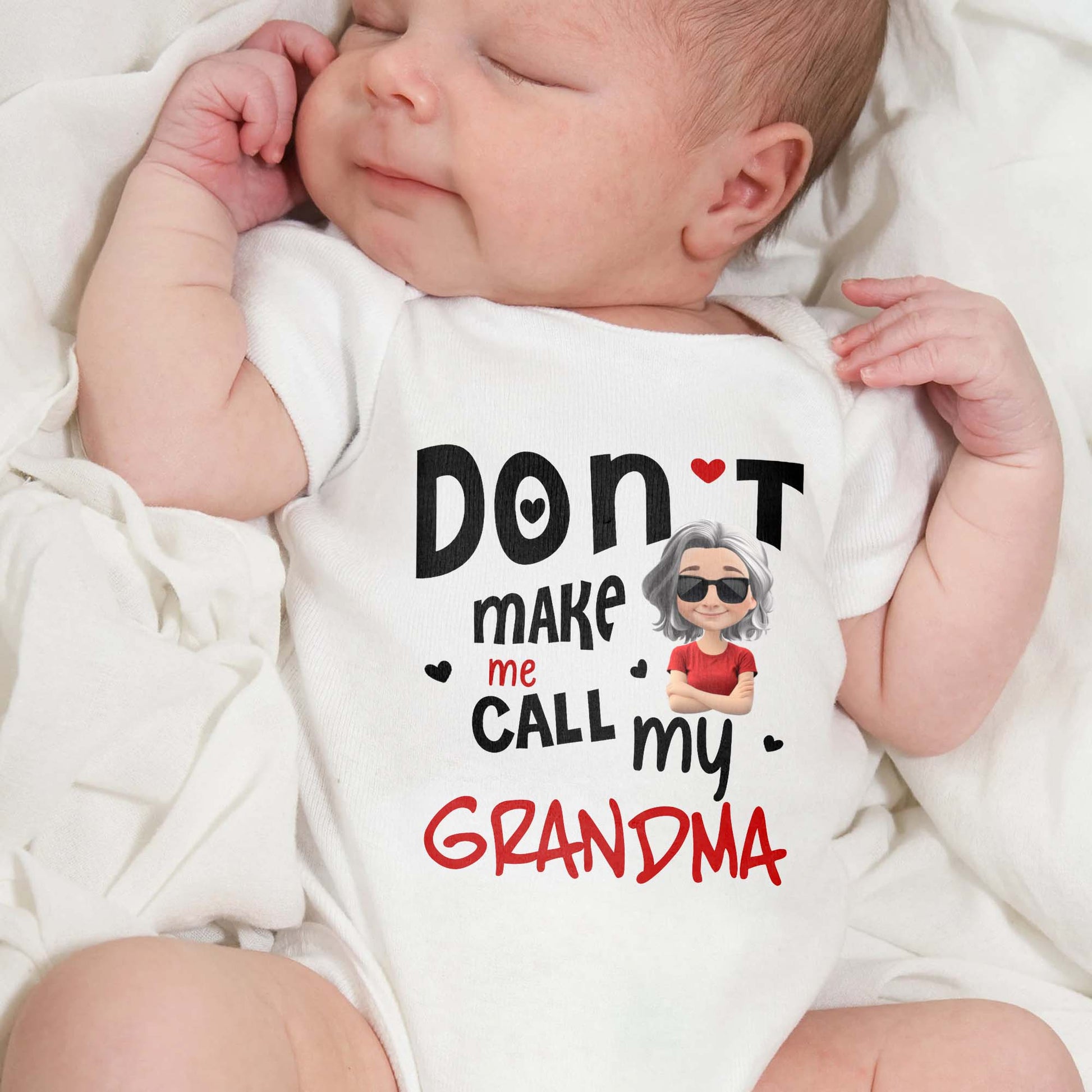 Don't Make Me Call My Grandma With Heart And Cartoon Grandma